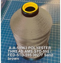 A-A-59963 Polyester Thread Type II (Coated) Size 3 Tex 210 AMS-STD-595 / FED-STD-595 Color 30277 Sand brown