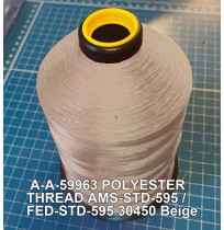 A-A-59963 Polyester Thread Type II (Coated) Size 3 Tex 210 AMS-STD-595 / FED-STD-595 Color 30450 Beige