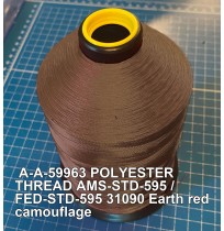 A-A-59963 Polyester Thread Type II (Coated) Size FF Tex 135 AMS-STD-595 / FED-STD-595 Color 31090 Earth red camouflage