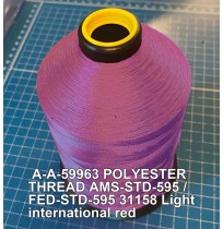 A-A-59963 Polyester Thread Type II (Coated) Size FF Tex 135 AMS-STD-595 / FED-STD-595 Color 31158 Light international red