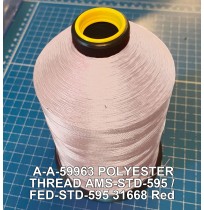 A-A-59963 Polyester Thread Type I (Non-Coated) Size E Tex 70 AMS-STD-595 / FED-STD-595 Color 31668 Red