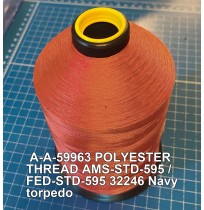 A-A-59963 Polyester Thread Type I (Non-Coated) Size AA Tex 30 AMS-STD-595 / FED-STD-595 Color 32246 Navy torpedo