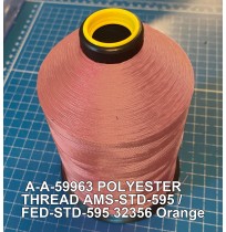 A-A-59963 Polyester Thread Type I (Non-Coated) Size 4 Tex 270 AMS-STD-595 / FED-STD-595 Color 32356 Orange