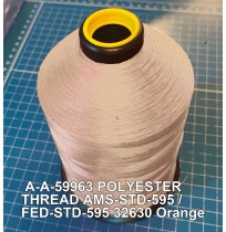 A-A-59963 Polyester Thread Type I (Non-Coated) Size 4 Tex 270 AMS-STD-595 / FED-STD-595 Color 32630 Orange