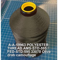 A-A-59963 Polyester Thread Type I (Non-Coated) Size 4 Tex 270 AMS-STD-595 / FED-STD-595 Color 33070 Olive drab camouflage