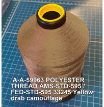 A-A-59963 Polyester Thread Type I (Non-Coated) Size 4 Tex 270 AMS-STD-595 / FED-STD-595 Color 33245 Yellow drab camouflage