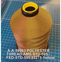 A-A-59963 Polyester Thread Type I (Non-Coated) Size 4 Tex 270 AMS-STD-595 / FED-STD-595 Color 33275 Yellow