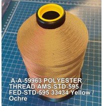 A-A-59963 Polyester Thread Type I (Non-Coated) Size 4 Tex 270 AMS-STD-595 / FED-STD-595 Color 33434 Yellow / Ochre