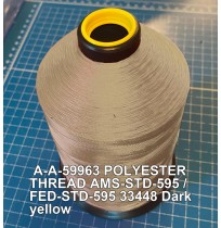 A-A-59963 Polyester Thread Type I (Non-Coated) Size 4 Tex 270 AMS-STD-595 / FED-STD-595 Color 33448 Dark yellow