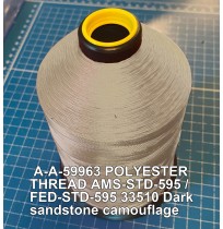 A-A-59963 Polyester Thread Type I (Non-Coated) Size 4 Tex 270 AMS-STD-595 / FED-STD-595 Color 33510 Dark sandstone camouflage