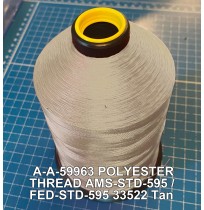 A-A-59963 Polyester Thread Type I (Non-Coated) Size 4 Tex 270 AMS-STD-595 / FED-STD-595 Color 33522 Tan