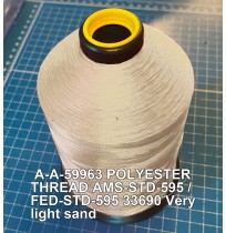 A-A-59963 Polyester Thread Type I (Non-Coated) Size 4 Tex 270 AMS-STD-595 / FED-STD-595 Color 33690 Very light sand
