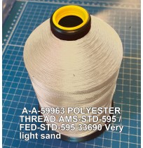 A-A-59963 Polyester Thread Type I (Non-Coated) Size AA Tex 30 AMS-STD-595 / FED-STD-595 Color 33690 Very light sand