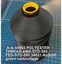 A-A-59963 Polyester Thread Type I (Non-Coated) Size 4 Tex 270 AMS-STD-595 / FED-STD-595 Color 34031 Airdraft green camouflage