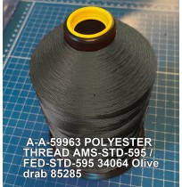 A-A-59963 Polyester Thread Type II (Coated) Size F Tex 90 AMS-STD-595 / FED-STD-595 Color 34064 Olive drab 85285