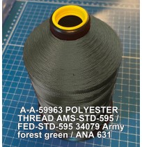 A-A-59963 Polyester Thread Type II (Coated) Size F Tex 90 AMS-STD-595 / FED-STD-595 Color 34079 Army forest green / ANA 631