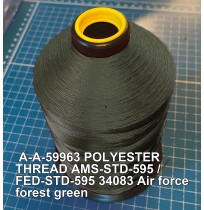A-A-59963 Polyester Thread Type I (Non-Coated) Size 4 Tex 270 AMS-STD-595 / FED-STD-595 Color 34083 Air force forest green