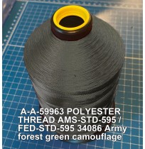 A-A-59963 Polyester Thread Type II (Coated) Size F Tex 90 AMS-STD-595 / FED-STD-595 Color 34086 Army forest green camouflage