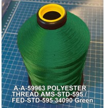A-A-59963 Polyester Thread Type I (Non-Coated) Size 4 Tex 270 AMS-STD-595 / FED-STD-595 Color 34090 Green
