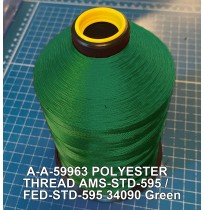 A-A-59963 Polyester Thread Type II (Coated) Size F Tex 90 AMS-STD-595 / FED-STD-595 Color 34090 Green