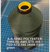 A-A-59963 Polyester Thread Type I (Non-Coated) Size 4 Tex 270 AMS-STD-595 / FED-STD-595 Color 34095 Field green