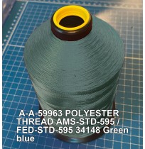 A-A-59963 Polyester Thread Type I (Non-Coated) Size 4 Tex 270 AMS-STD-595 / FED-STD-595 Color 34148 Green blue