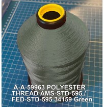 A-A-59963 Polyester Thread Type II (Coated) Size 8 Tex 600 AMS-STD-595 / FED-STD-595 Color 34159 Green
