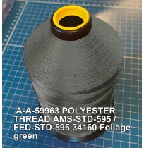 A-A-59963 Polyester Thread Type II (Coated) Size 4 Tex 270 AMS-STD-595 / FED-STD-595 Color 34160 Foliage green