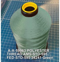 A-A-59963 Polyester Thread Type II (Coated) Size 3 Tex 210 AMS-STD-595 / FED-STD-595 Color 34241 Green
