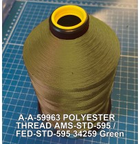 A-A-59963 Polyester Thread Type I (Non-Coated) Size 5 Tex 350 AMS-STD-595 / FED-STD-595 Color 34259 Green