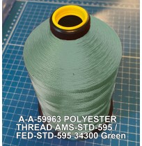 A-A-59963 Polyester Thread Type I (Non-Coated) Size 6 Tex 400 AMS-STD-595 / FED-STD-595 Color 34300 Green