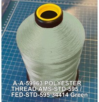 A-A-59963 Polyester Thread Type I (Non-Coated) Size AA Tex 30 AMS-STD-595 / FED-STD-595 Color 34414 Green