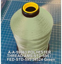 A-A-59963 Polyester Thread Type II (Coated) Size FF Tex 135 AMS-STD-595 / FED-STD-595 Color 34524 Green