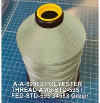A-A-59963 Polyester Thread Type I (Non-Coated) Size 3 Tex 210 AMS-STD-595 / FED-STD-595 Color 34583 Green