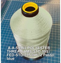 A-A-59963 Polyester Thread Type I (Non-Coated) Size F Tex 90 AMS-STD-595 / FED-STD-595 Color 34672 Pastel blue