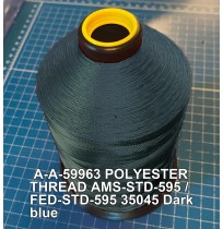 A-A-59963 Polyester Thread Type I (Non-Coated) Size AA Tex 30 AMS-STD-595 / FED-STD-595 Color 35045 Dark blue