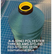 A-A-59963 Polyester Thread Type I (Non-Coated) Size 4 Tex 270 AMS-STD-595 / FED-STD-595 Color 35109 International blue
