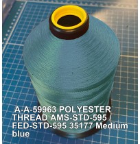 A-A-59963 Polyester Thread Type I (Non-Coated) Size 4 Tex 270 AMS-STD-595 / FED-STD-595 Color 35177 Medium blue