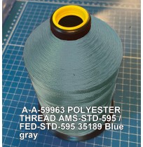 A-A-59963 Polyester Thread Type II (Coated) Size FF Tex 135 AMS-STD-595 / FED-STD-595 Color 35189 Blue gray