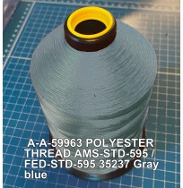 A-A-59963 Polyester Thread Type II (Coated) Size 3 Tex 210 AMS-STD-595 / FED-STD-595 Color 35237 Gray blue