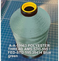 A-A-59963 Polyester Thread Type II (Coated) Size AA Tex 30 AMS-STD-595 / FED-STD-595 Color 35414 Blue green