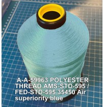 A-A-59963 Polyester Thread Type II (Coated) Size 8 Tex 600 AMS-STD-595 / FED-STD-595 Color 35450 Air superiority blue