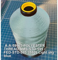 A-A-59963 Polyester Thread Type I (Non-Coated) Size F Tex 90 AMS-STD-595 / FED-STD-595 Color 35526 Light sky blue