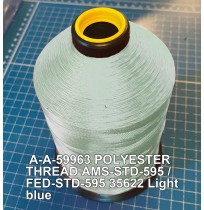 A-A-59963 Polyester Thread Type II (Coated) Size F Tex 90 AMS-STD-595 / FED-STD-595 Color 35622 Light blue