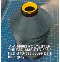 A-A-59963 Polyester Thread Type II (Coated) Size FF Tex 135 AMS-STD-595 / FED-STD-595 Color 36099 Dark blue gray