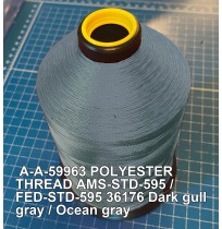 A-A-59963 Polyester Thread Type I (Non-Coated) Size B Tex 45 AMS-STD-595 / FED-STD-595 Color 36176 Dark gull gray / Ocean gray