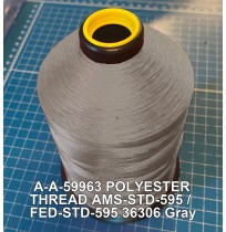 A-A-59963 Polyester Thread Type II (Coated) Size 3 Tex 210 AMS-STD-595 / FED-STD-595 Color 36306 Gray