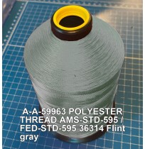 A-A-59963 Polyester Thread Type I (Non-Coated) Size 3 Tex 210 AMS-STD-595 / FED-STD-595 Color 36314 Flint gray