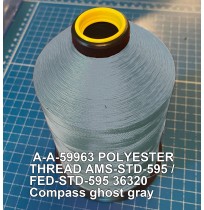 A-A-59963 Polyester Thread Type II (Coated) Size 3 Tex 210 AMS-STD-595 / FED-STD-595 Color 36320 Compass ghost gray