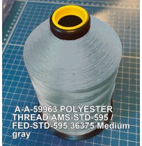 A-A-59963 Polyester Thread Type II (Coated) Size FF Tex 135 AMS-STD-595 / FED-STD-595 Color 36375 Medium gray